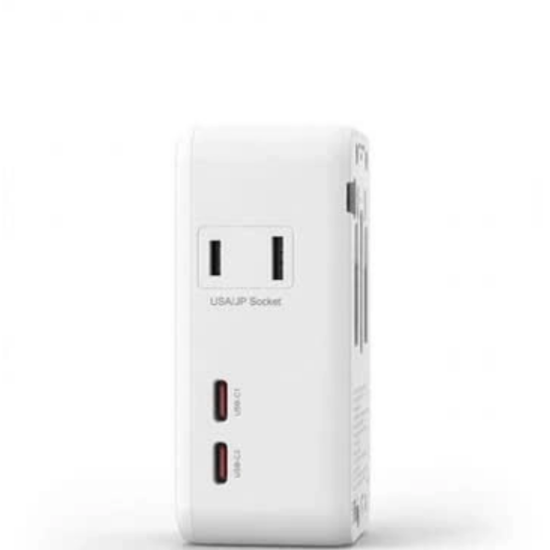 WiWU Wi-UA016 Universal Travel Adapter Charger 45W PD GaN III Fast Charge 2x USB-C 2x USB-A Multi Country Plug 8A Fuse