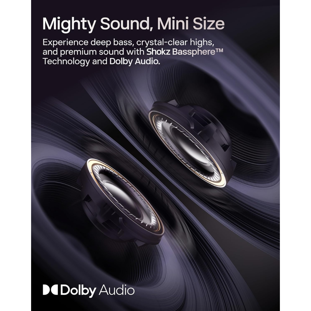 Dual beamforming microphones on Shokz OpenDots ONE for clear calls