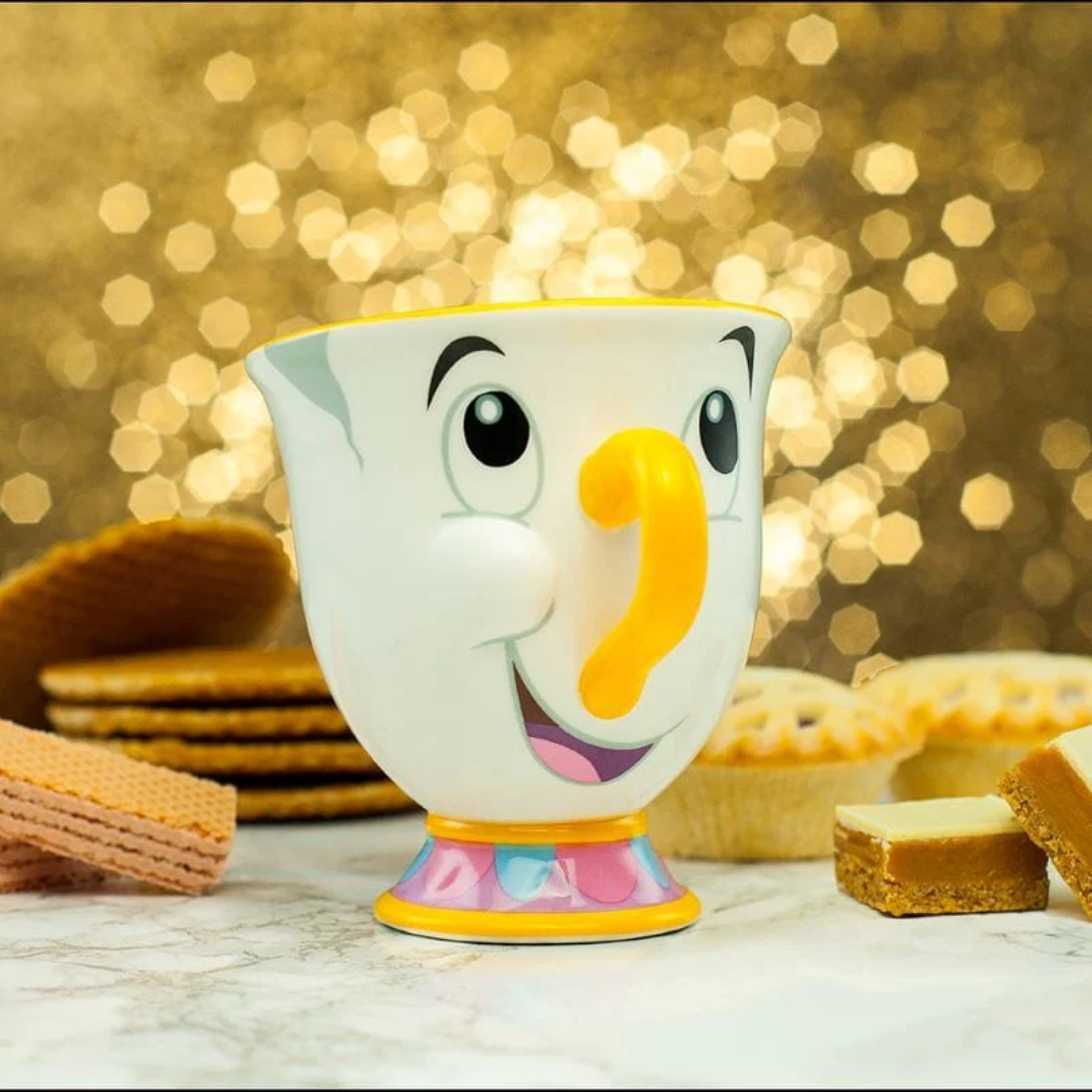 Official Disney Beauty and the Beast Chip Mug | 3D Sculpted Ceramic Coffee Cup | Iconic Character Figurine Tea Mug | Paladone Licensed Collectible Disney Gift