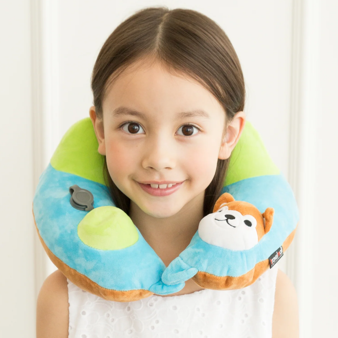 TRAVELMALL SWITZERLAND INFLATABLE NECK PILLOW, WITH PATENTED PUMP, KIDS EDITION