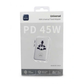 WiWU Wi-UA016 Universal Travel Adapter Charger 45W PD GaN III Fast Charge 2x USB-C 2x USB-A Multi Country Plug 8A Fuse