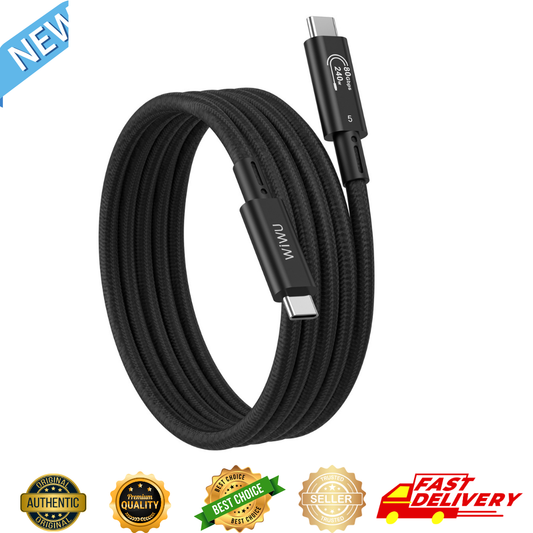 WiWU C102 5-Inch Thunderbolt 5 Cable (80Gbps - 120Gbps | 240W PD) | Ultra-Short 16K Video Type-C Data Cord