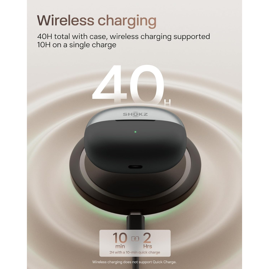 Shokz OpenDots ONE battery life – 40 hours with case, 10 hours per charge