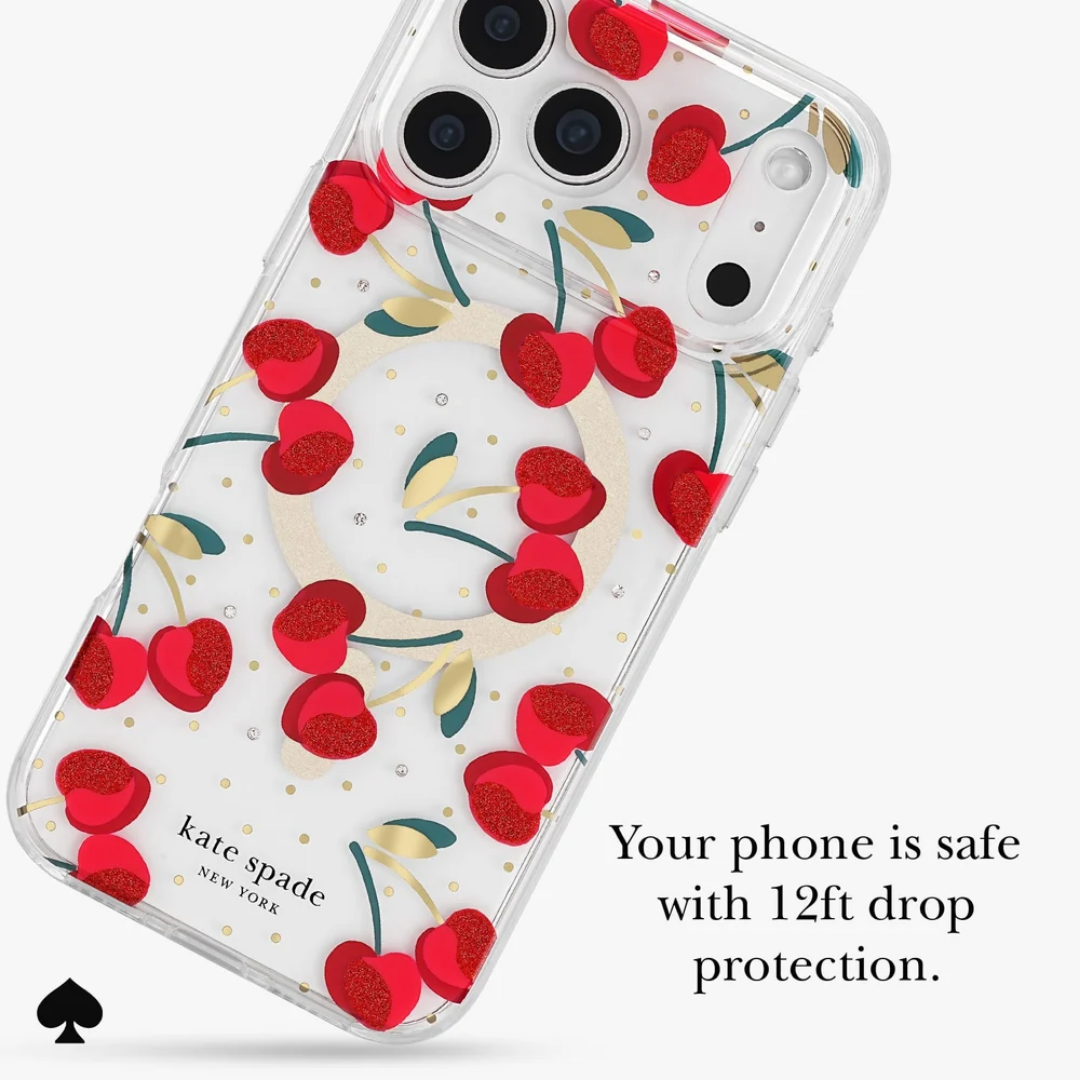 Official kate spade new york Cherry Dot MagSafe Phone Case (Compatible with iPhone 18 Pro Max & iPhone 18 Pro)