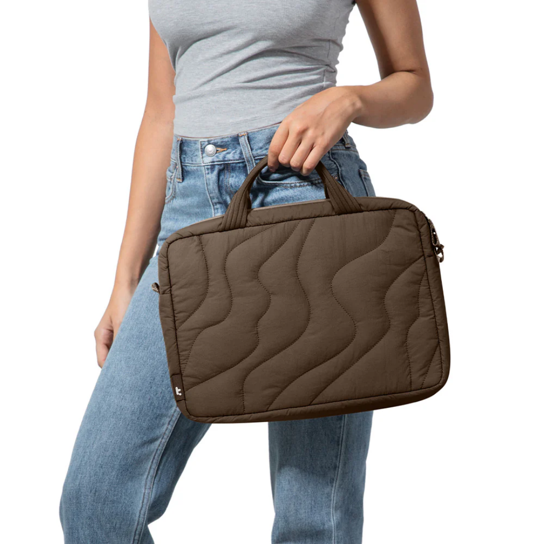 TOMTOC Terra A28 Puffy Laptop Sleeve Bag 13 14 16 Inch Lightweight Protective Carrying Case Soft Padded Waterproof Laptop Bag Travel Work