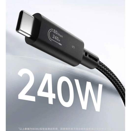 WiWU C102 5-Inch Thunderbolt 5 Cable (80Gbps - 120Gbps | 240W PD) | Ultra-Short 16K Video Type-C Data Cord