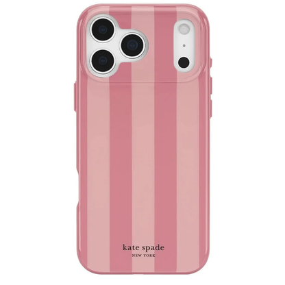 Official kate spade new york Stripe Rose Coral MagSafe Phone Case (Compatible with iPhone 18 Pro & iPhone 18 Pro Max)