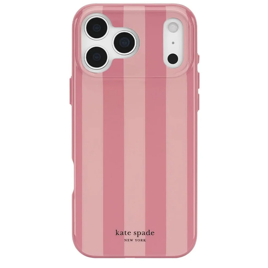 Official kate spade new york Stripe Rose Coral MagSafe Phone Case (Compatible with iPhone 18 Pro & iPhone 18 Pro Max)
