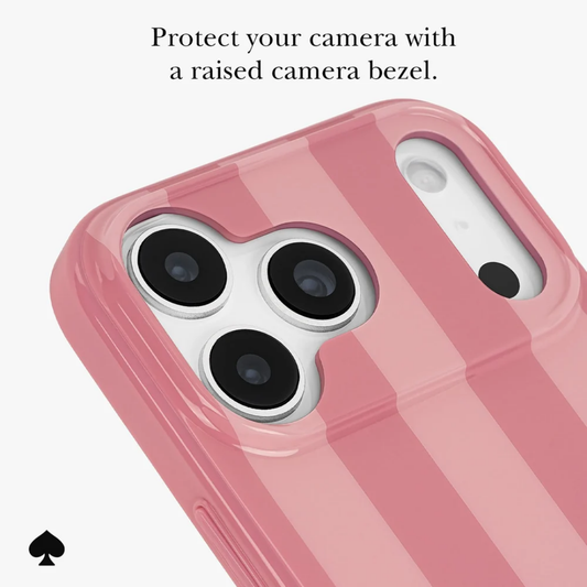 Official kate spade new york Stripe Rose Coral MagSafe Phone Case (Compatible with iPhone 18 Pro & iPhone 18 Pro Max)
