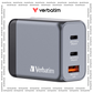 Verbatim GaN Charger 3 Port 65W USB A/C (EU/UK/US)