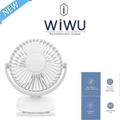 WiWU FS03 2 in 1 Table/Clip 360 Degree Rotation Fan