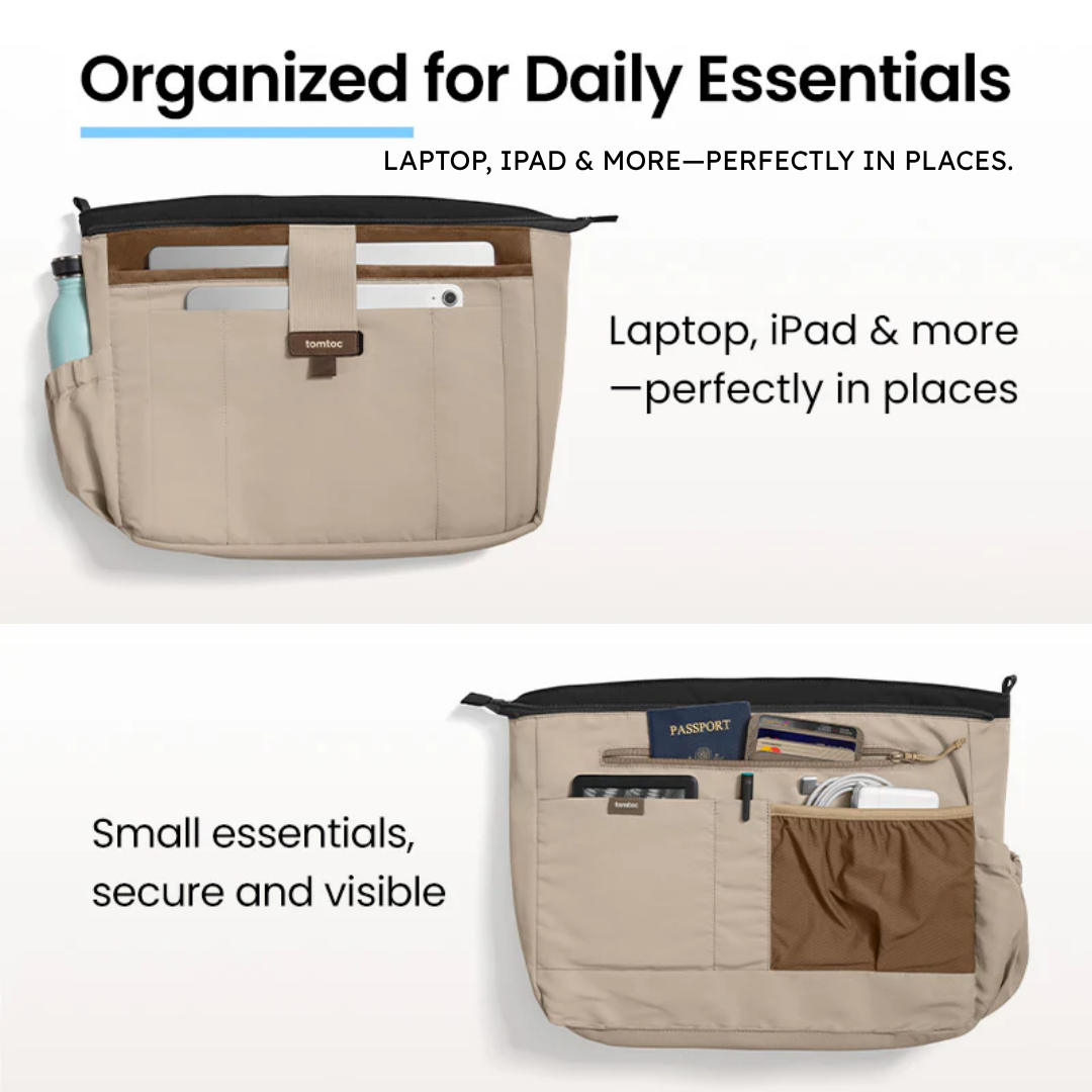 TOMTOC Terra T38 Puffy Tote Bag 10L 13.5L Soft Protective Laptop Shoulder Bag Briefcase for MacBook Pro Air 14 16 Inch