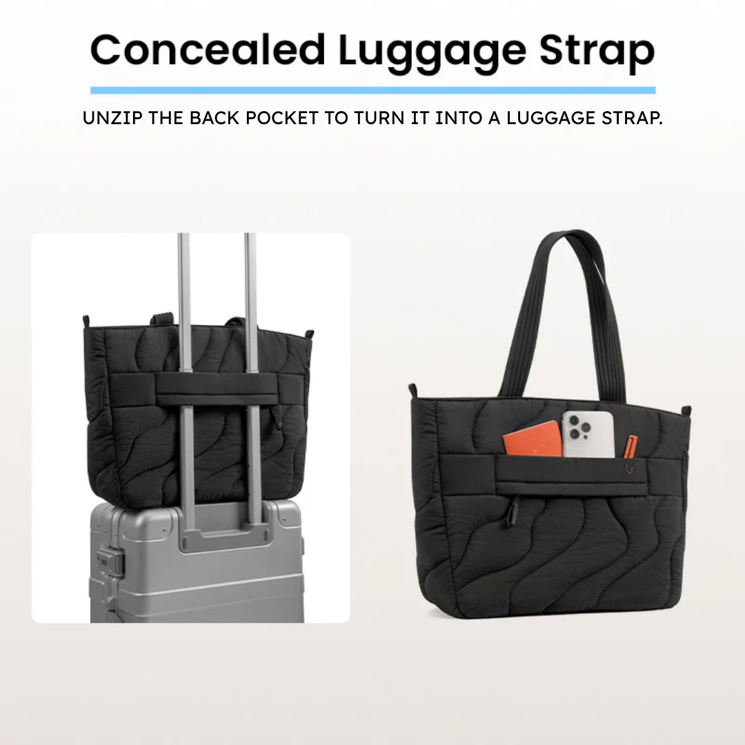 TOMTOC Terra T38 Puffy Tote Bag 10L 13.5L Soft Protective Laptop Shoulder Bag Briefcase for MacBook Pro Air 14 16 Inch