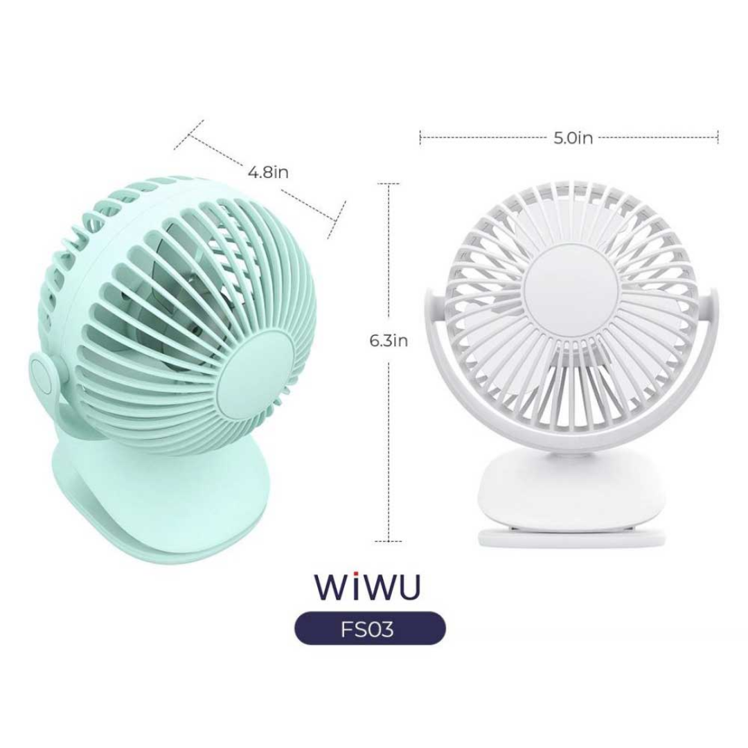 WiWU FS03 2 in 1 Table/Clip 360 Degree Rotation Fan