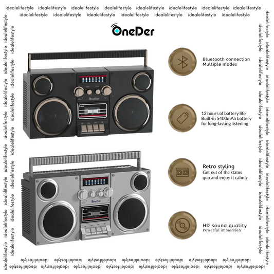 OneDer D2 retro design 50W 5400mah super bass portable speaker DJ party bluetooth speaker