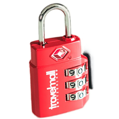 Travelmall Switzerland TSA Approved 3-Dial Combination Luggage Lock | Secure Zinc-Alloy Travel Padlock with Red Security Indicator
