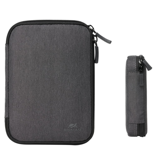 Compact and lightweight Rivacase 5631 Travel Organizer shown next to everyday items for scale.