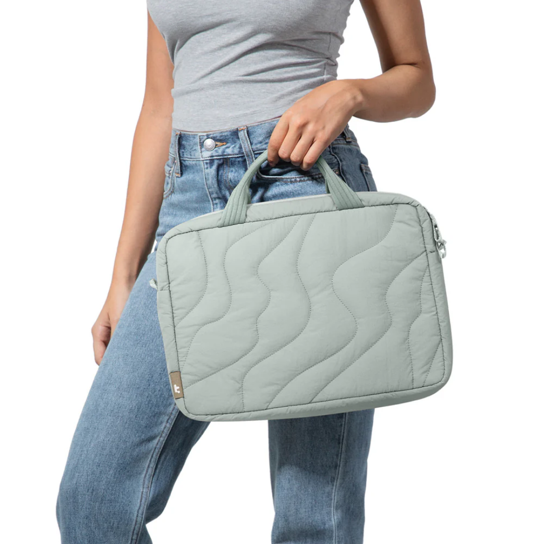 TOMTOC Terra A28 Puffy Laptop Sleeve Bag 13 14 16 Inch Lightweight Protective Carrying Case Soft Padded Waterproof Laptop Bag Travel Work