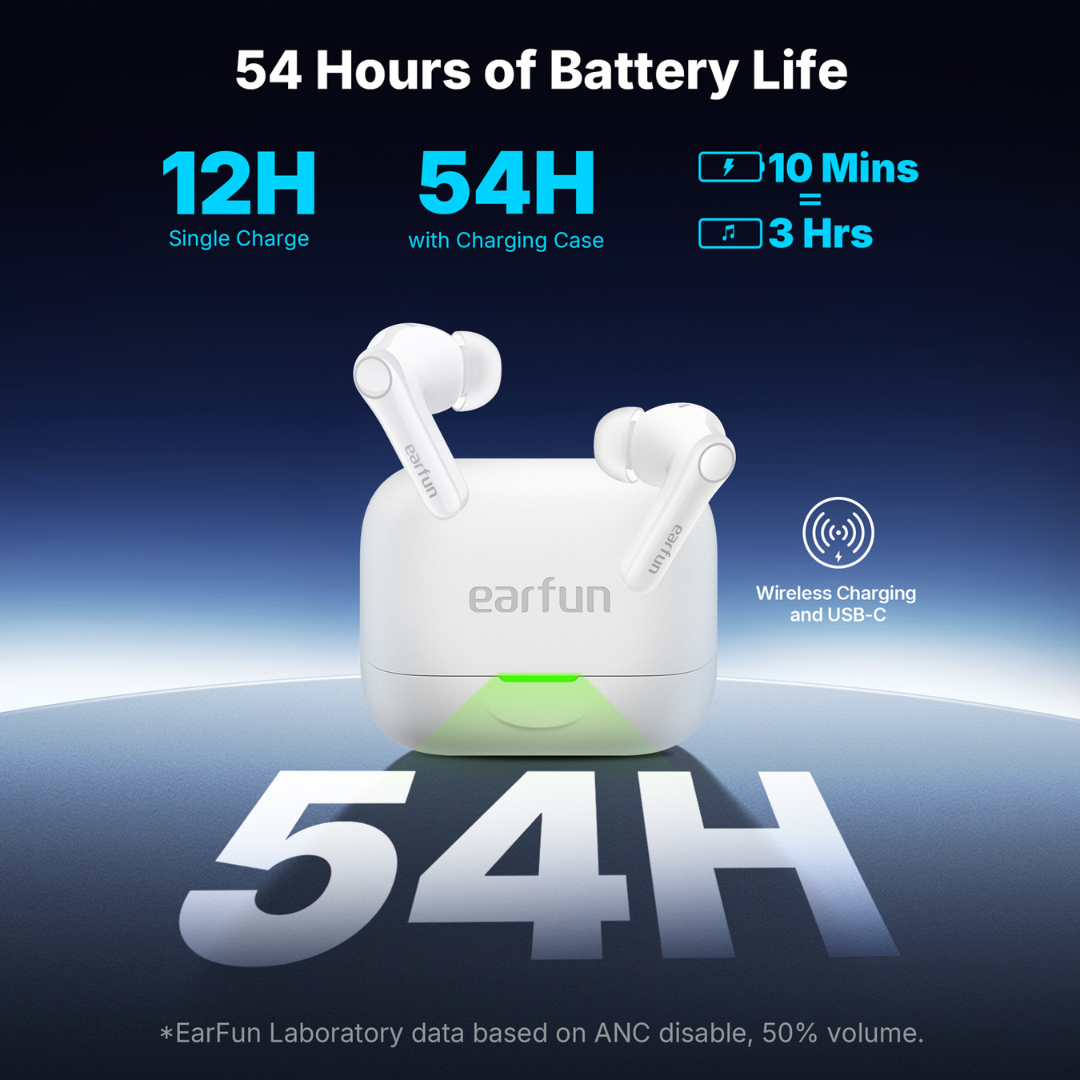 EarFun Air Pro 4+ Hi-Res ANC Earbuds | Bluetooth 6.0 Snapdragon Sound | AI Real-Time Translation & Auracast | Dual Hybrid Driver (1BA + 10mm DD) | 50dB Adaptive Noise Cancelling | 54H Playtime | IP55 Waterproof