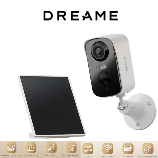 Dreame NAVO Care SE 1 OutCam Outdoor Security Camera Built-in Solar Panel HD WiFi AI Motion Detection Night Vision Two-Way Audio Weather Resistant