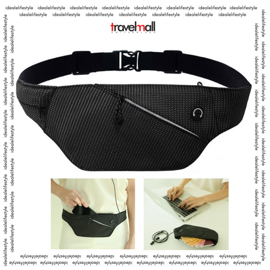 TRAVELMALL SWITZERLAND MULTI-FUNCTIONAL SMART WAIST TRAVEL BAG, WITH RFID BLOCKING COMPARTMENT