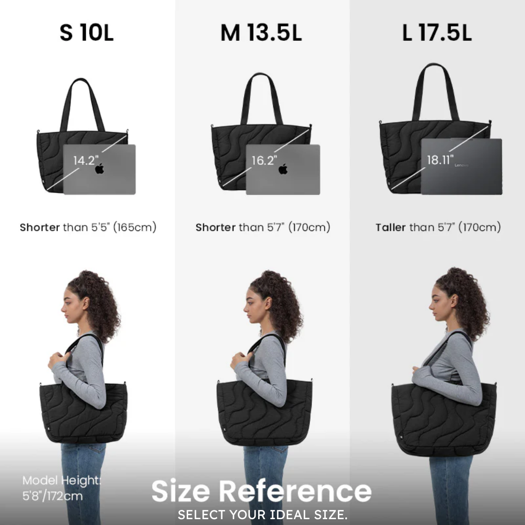 TOMTOC Terra T38 Puffy Tote Bag 10L 13.5L Soft Protective Laptop Shoulder Bag Briefcase for MacBook Pro Air 14 16 Inch