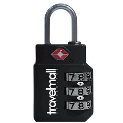 TRAVELMALL TSA 3-DIAL COMBINATION LOCK, BLACK EDITION