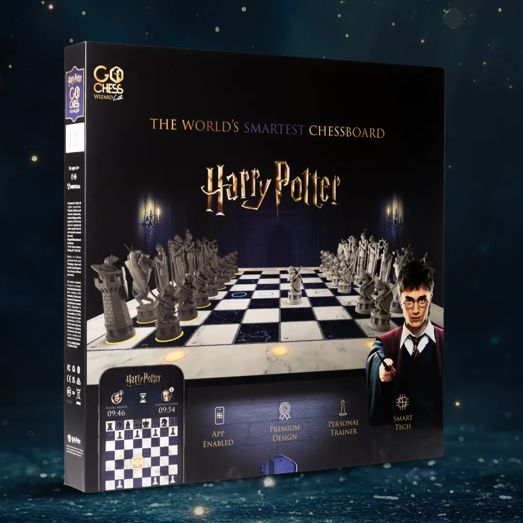 Official Harry Potter GoChess Wizard Mini Smart Electronic Chess Board | Film-Authentic Wizard's Chess Design | AI Light Coaching & 32 Difficulty Levels | Connects to Chess.com & Lichess - Shop Now!
