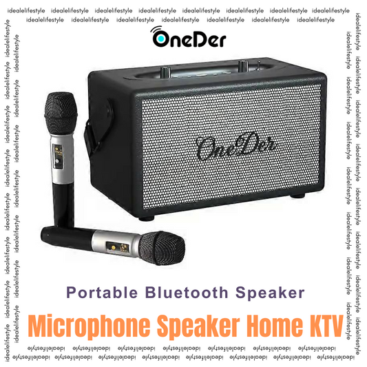 Oneder D7 Bluetooth Speaker Outdoor Karaoke Wireless Speakers With Two Mic