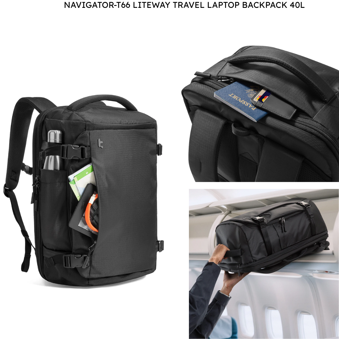 TOMTOC Navigator T66 Liteway Travel Backpack 40L /28L Flight Approved Waterproof Suitcase Backpack 17.3 16 Inch Laptop Bag