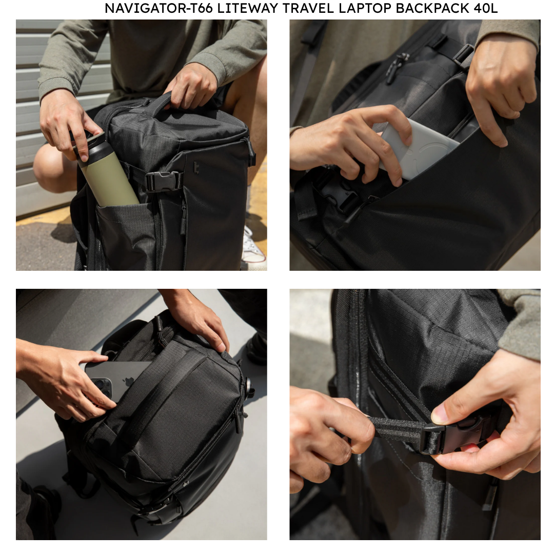 TOMTOC Navigator T66 Liteway Travel Backpack 40L /28L Flight Approved Waterproof Suitcase Backpack 17.3 16 Inch Laptop Bag