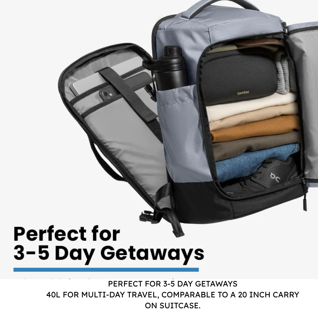 TOMTOC Navigator T66 Liteway Travel Backpack 40L /28L Flight Approved Waterproof Suitcase Backpack 17.3 16 Inch Laptop Bag