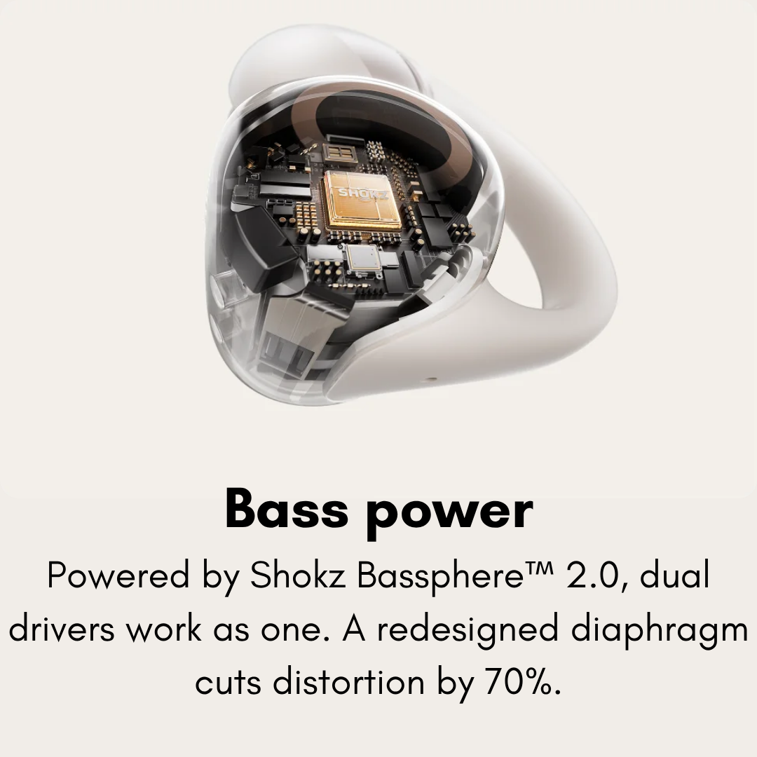 SHOKZ OpenDots 2 Open Ear Wireless Earbuds Bluetooth Dolby Audio Bass IP57 Sport Headphones Noise Canceling Earphone