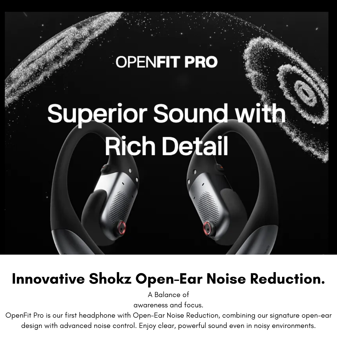 Shokz OpenFit Pro Open-Ear True Wireless Earbuds | Shokz SuperBoost™ & DirectPitch™ Tech | Dolby Atmos Optimized | IP55 Sweatproof | 50-Hour Battery Life | Noise Reduction | USB-C & Wireless Charging