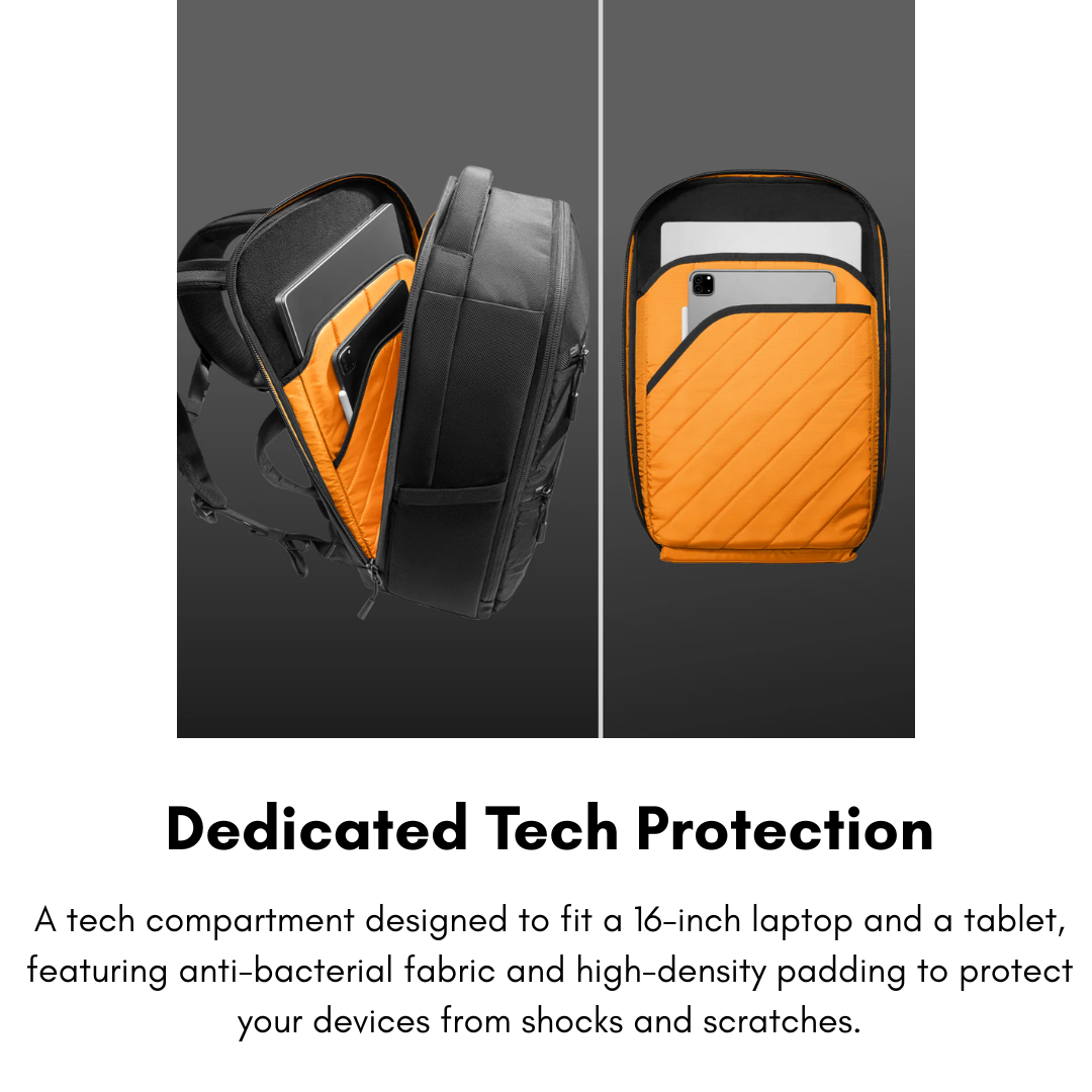 tomtoc Navigator-T73 X-Pac 28L Travel Laptop Backpack | Premium Waterproof Tech Daypack Premium Commuter Bag Fits Up to 16-Inch Laptops
