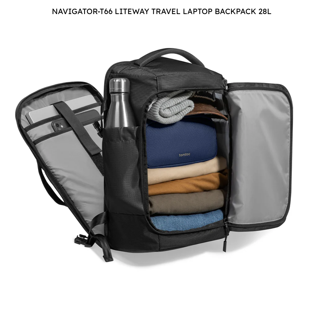 TOMTOC Navigator T66 Liteway Travel Backpack 40L /28L Flight Approved Waterproof Suitcase Backpack 17.3 16 Inch Laptop Bag