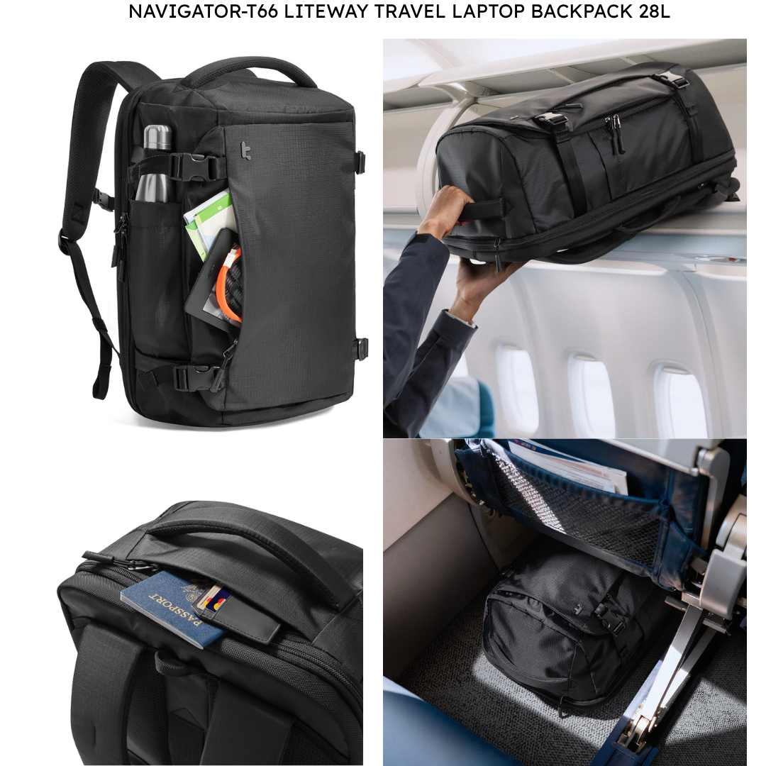 TOMTOC Navigator T66 Liteway Travel Backpack 40L /28L Flight Approved Waterproof Suitcase Backpack 17.3 16 Inch Laptop Bag