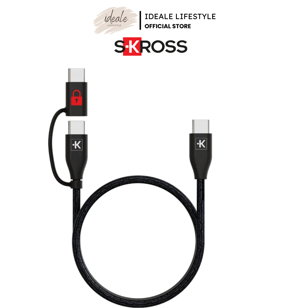 SKROSS Link Data Block PRO USB-C Cable 60W (150cm) | Secure Fast Charge Only Public USB Data Blocker