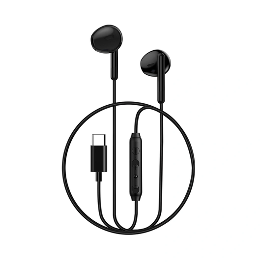 WiWU EB314 Type-C Wired Earphones | Ergonomic In-Ear Sports Headset with HD Mic & Volume Control | Zero Latency Digital Audio for Smartphones & Tablets | 1.1M Durable Cable