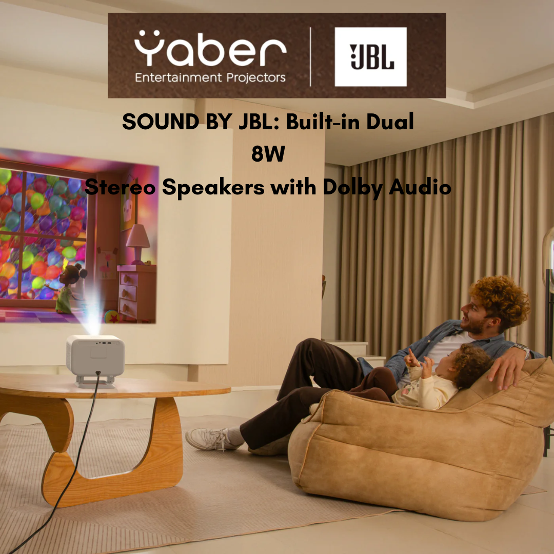 Yaber L2 Plus 1080P FHD Projector | 460 ISO Lumens, SOUND BY JBL, Auto Focus/Keystone, Licensed Netflix, Dual 5G WiFi