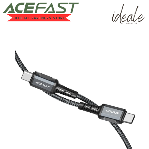 ACEFAST C1-03 charging data cable USB-C to USB-C, 1.2m length, aluminum alloy connectors, supports up to 20V / 3A – 60W charging for laptops and 3A fast charging for Android phones