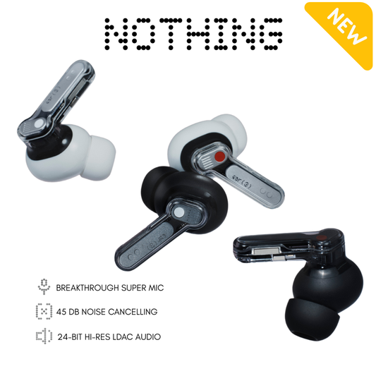 Nothing Ear 3 true wireless earbuds with white charging case and earbuds