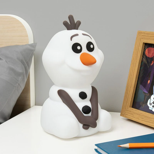 19.3cm tall soft and squishy Olaf snowman LED lamp.