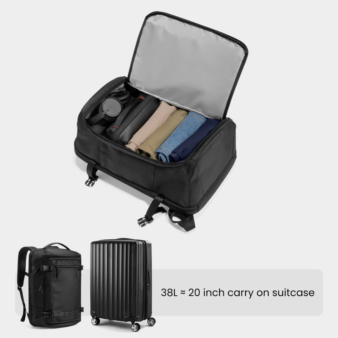 TOMTOC Navigator T67 Travel Backpack 38L Flight Approved Flight Suitcase Backpack Water Resistant 17.3 Inch Laptop Bag