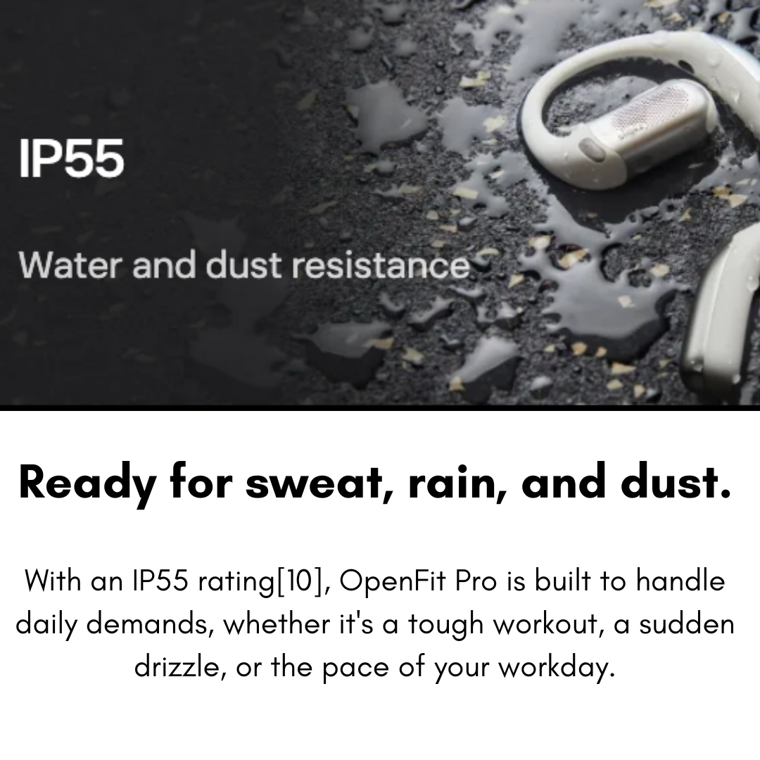 Shokz OpenFit Pro Open-Ear True Wireless Earbuds | Shokz SuperBoost™ & DirectPitch™ Tech | Dolby Atmos Optimized | IP55 Sweatproof | 50-Hour Battery Life | Noise Reduction | USB-C & Wireless Charging
