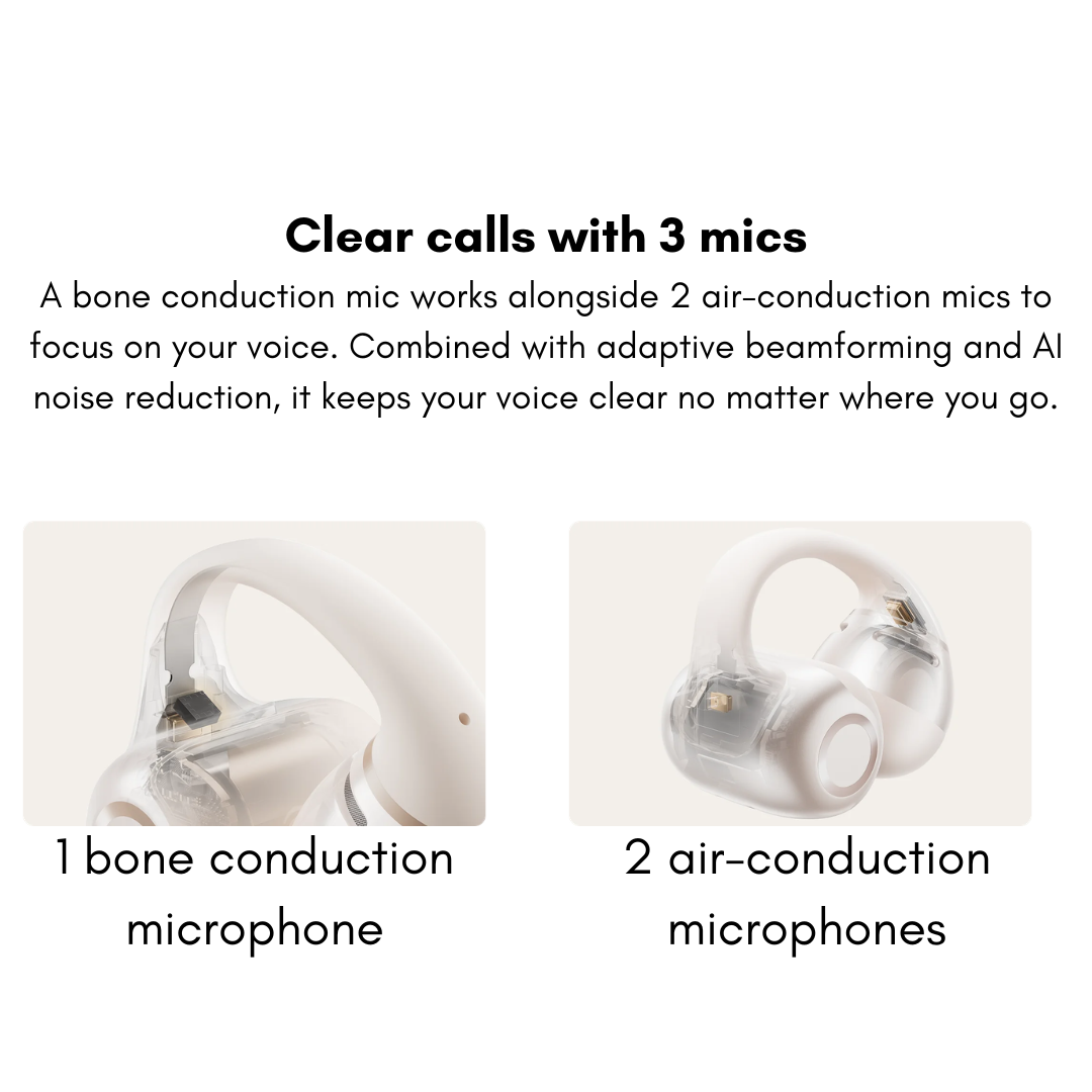 SHOKZ OpenDots 2 Open Ear Wireless Earbuds Bluetooth Dolby Audio Bass IP57 Sport Headphones Noise Canceling Earphone