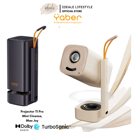 Yaber T1 Pro Portable Projector 1080P | 180° Gimbal Stand, Auto Focus, Licensed Netflix/Prime Video, 8W Audio, Wi-Fi 6