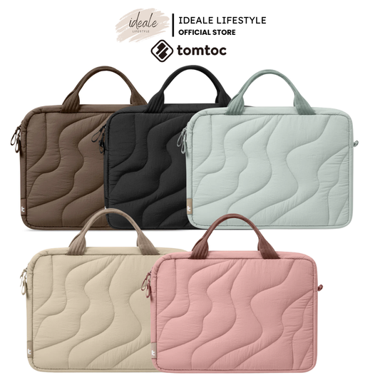 TOMTOC Terra A28 Puffy Laptop Sleeve Bag 13 14 16 Inch Lightweight Protective Carrying Case Soft Padded Waterproof Laptop Bag Travel Work