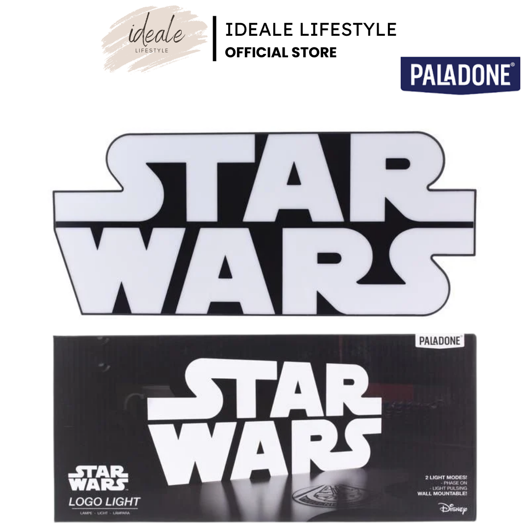 Paladone Star Wars Logo Light | Officially Licensed Galaxy Memorabilia Wall & Desk Lamp | 28cm Wide 3D Silhouette | 2 Light Modes Pulse & Phase | USB or Battery Powered - Shop Now!
