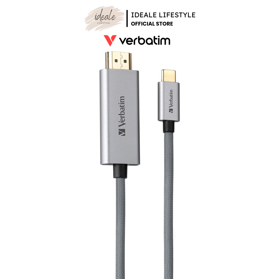 Verbatim USB-C to HDMI 4K Cable 2m | 4K @ 60Hz Ultra HD | HDMI 2.0 18Gbps | HDCP 2.2 Support for Netflix & Streaming | Plug & Play for Laptops, Tablets & Smartphones | 2-Year Warranty